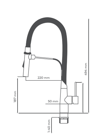 Mezcladora Extraible Eclipse Inox