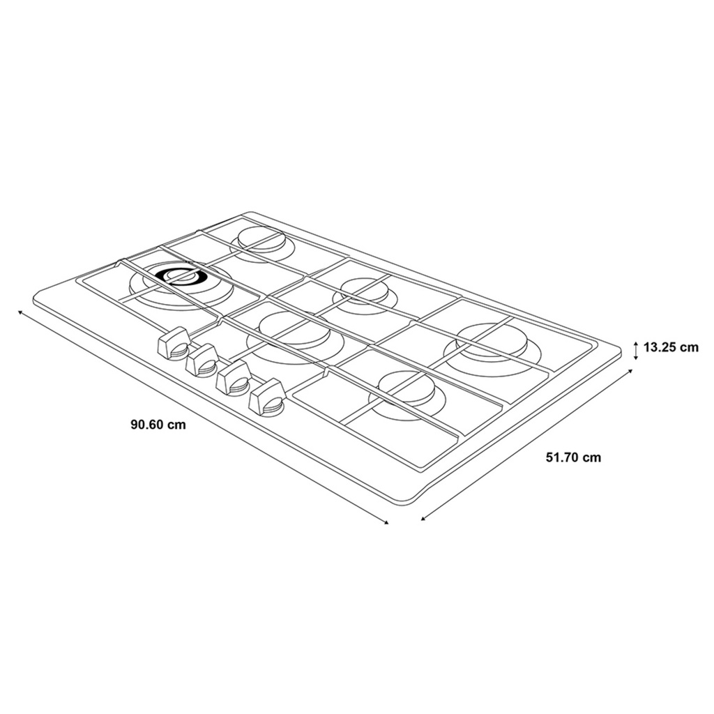 Parrilla a Gas de 90 cm Empotrable de Acero Inoxidable GE PROFILE PGP96KMTI0