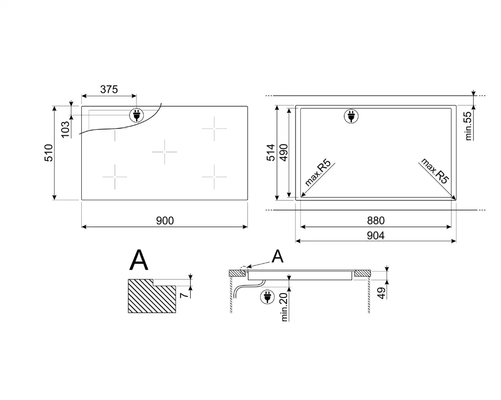 Parrilla de inducción SMEG SI2M7953D