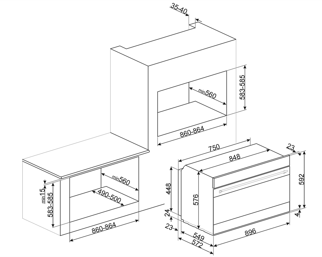 Horno de gas Smeg SF9300GVXK1