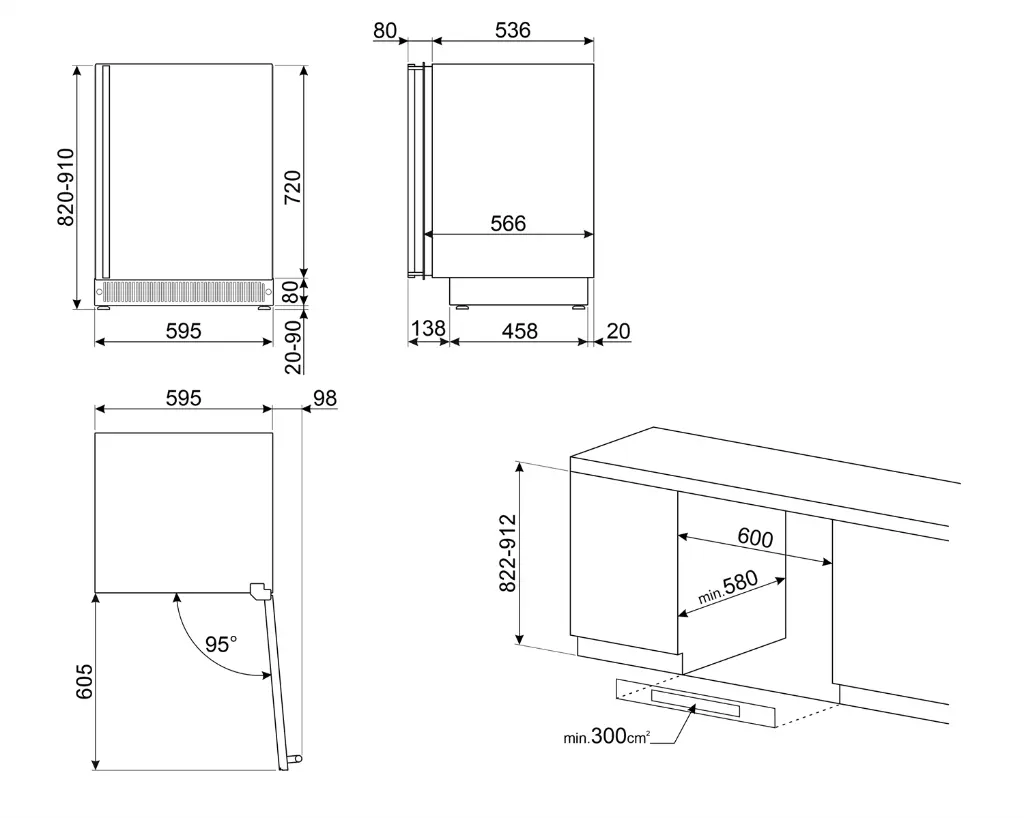 Cava de vino empotrable Smeg CVIU338RX1