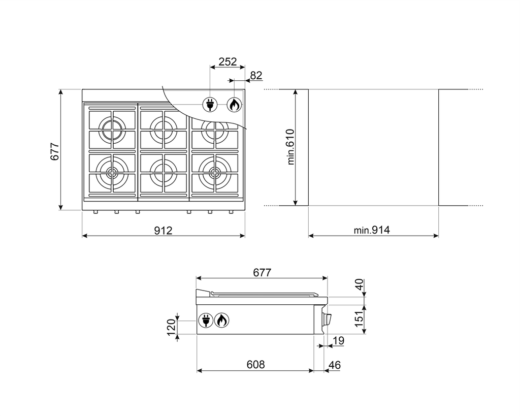 Parilla de Gas SMEG RTU366GX
