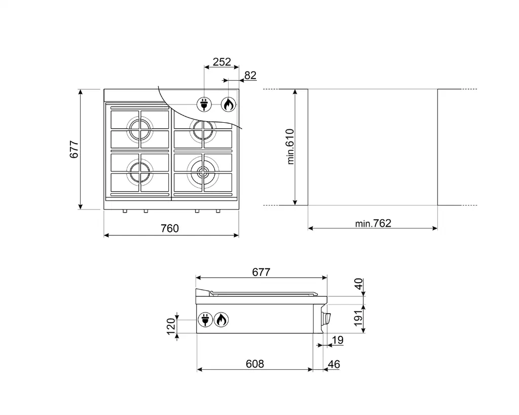 Parrilla de Gas SMEG RTU304GX