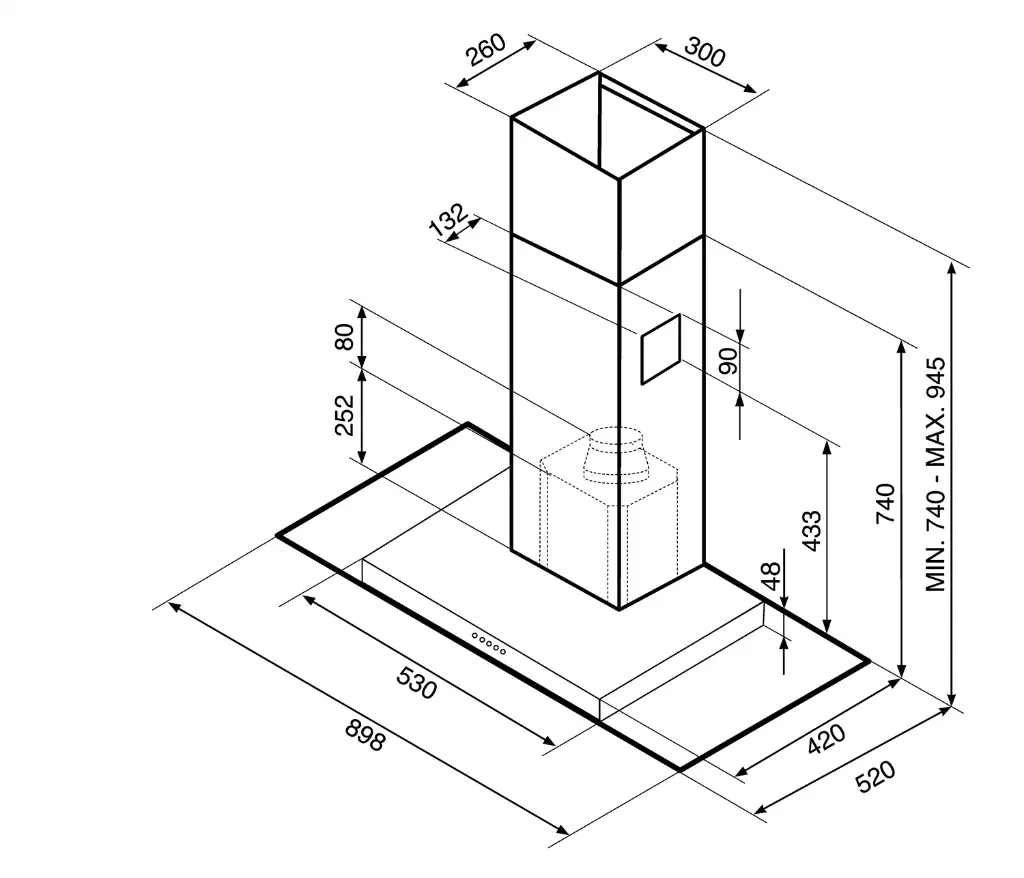 Campana de pared SMEG KFV90T