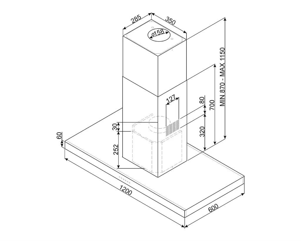 Campana de Isla SMEG KI120XE