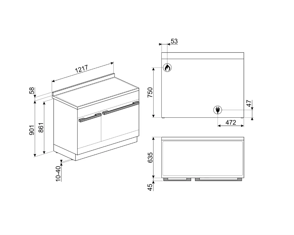 Horno principal triple convección SMEG CPF48UGMX