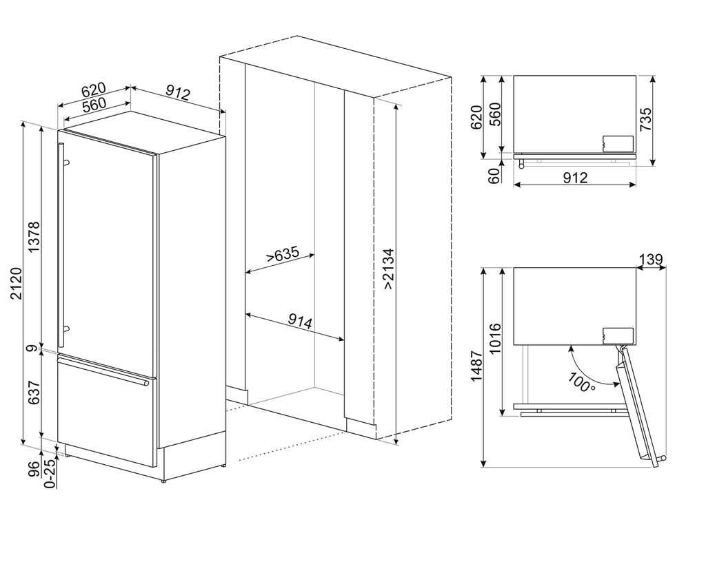Refrigerador Botton Mount Inox SMEG RBMU36RX