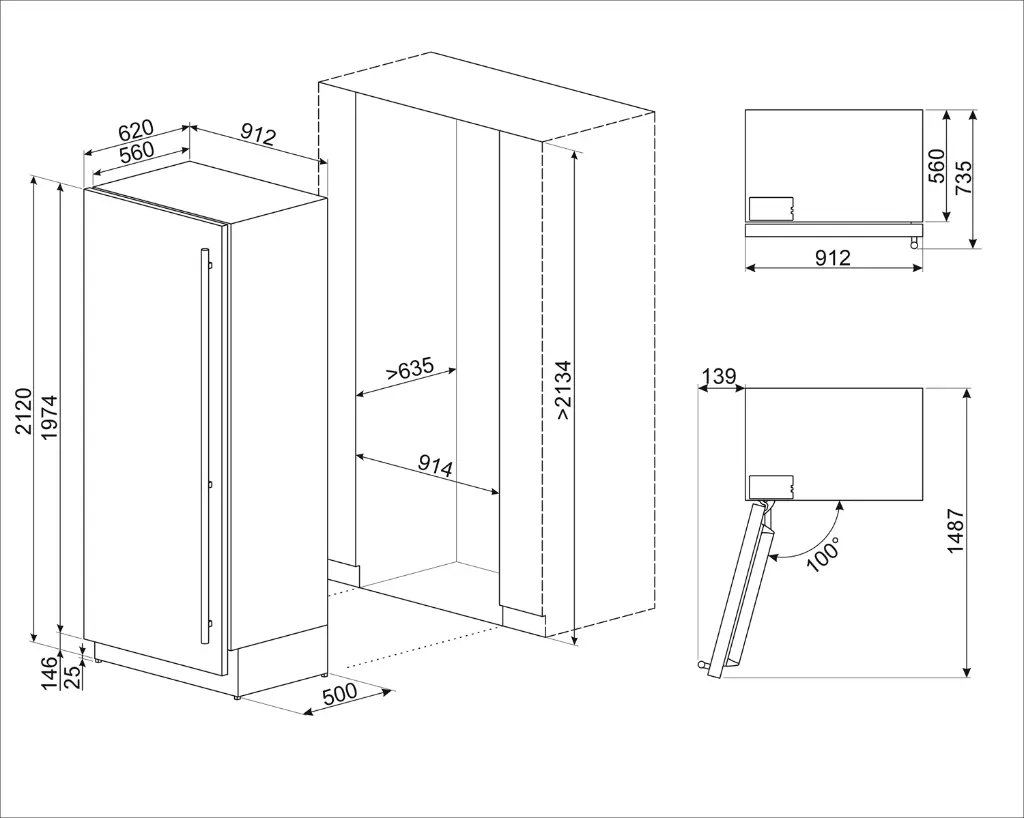 Columna Congelador Inox SMEG FZU36LX