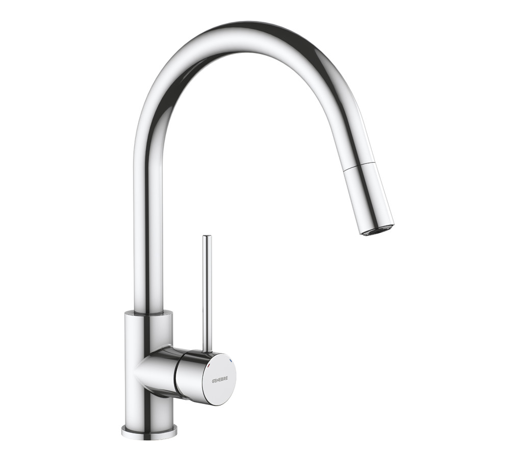 MONOMANDO PARA FREGADERO EXTRAIBLE TAU, CARTUCHO 35, ALTURA 36CM (Cocina) - Genebre - Linea TAU